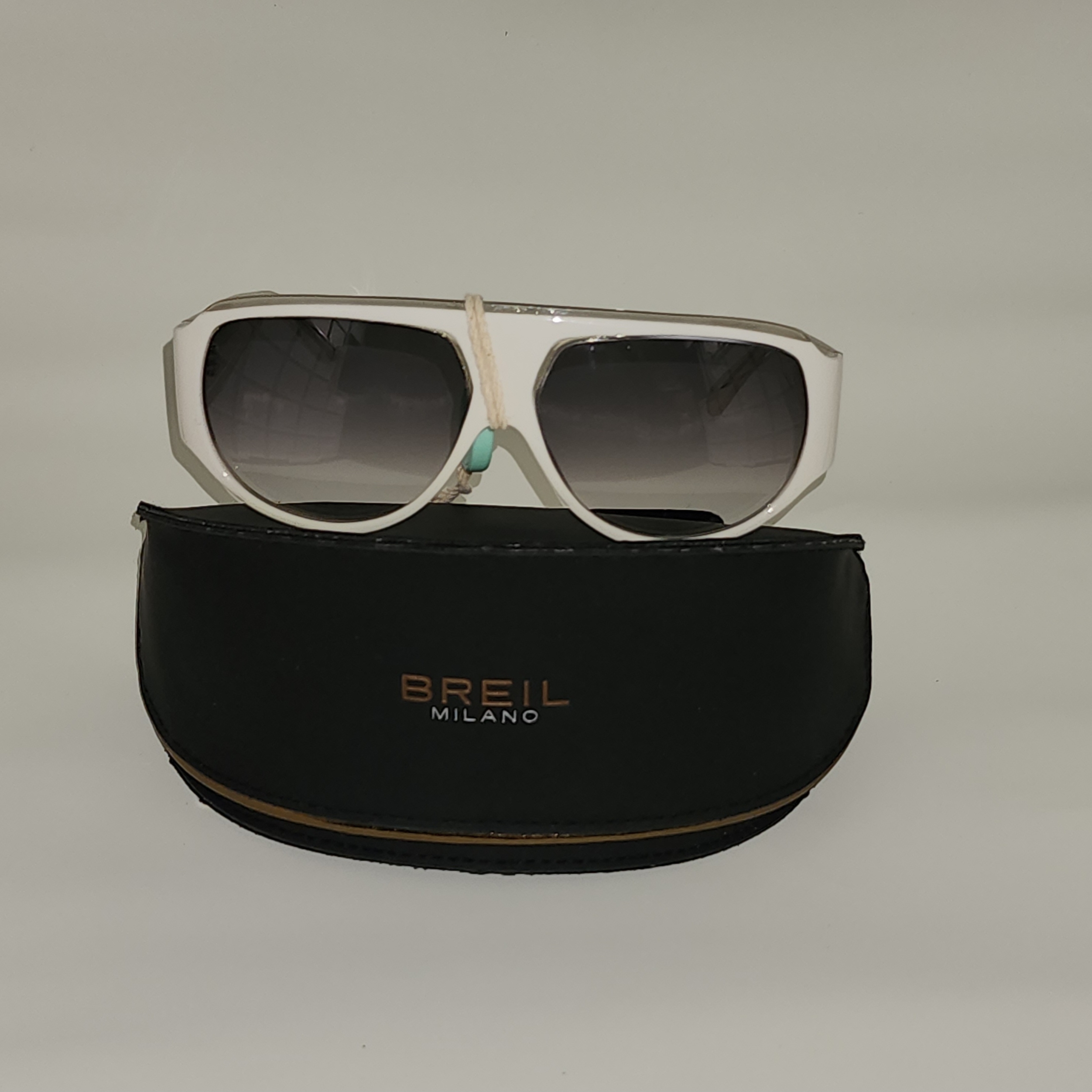 Breil Milano White Sunglasses With Black Case $375 Nwt Never Worn